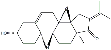 3β-Hydroxy-16-(1-methylethylidene)androst-5-en-17-one 结构式