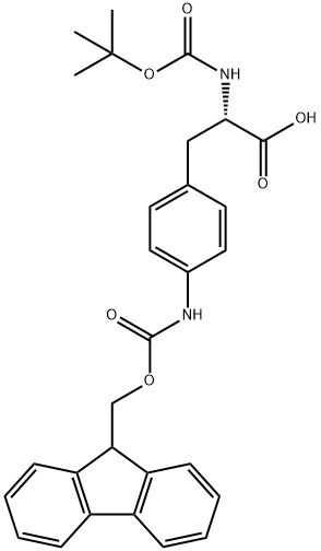 3-(4-(((((9H-芴-9-基)甲氧基)羰基)氨基)苯基)-2-((叔丁氧基羰基)氨基)丙酸, 351208-71-4, 结构式