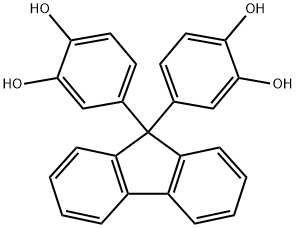 9,9-ビス(3,4-ジヒドロキシフェニル)フルオレン 化学構造式