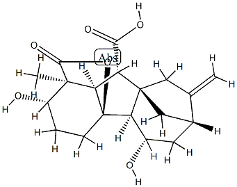 2β,4aα,5β-Trihydroxy-1β-methyl-8-methylenegibbane-1α,10β-dicarboxylic acid 1,4a-lactone Struktur