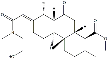 (1S,4bα,8aβ,10aα)-テトラデカヒドロ-7-[(E)-2-[メチル(2-ヒドロキシエチル)アミノ]-2-オキソエチリデン]-1,4aβ,8α-トリメチル-9-オキソ-1-フェナントレンカルボン酸メチル 化学構造式
