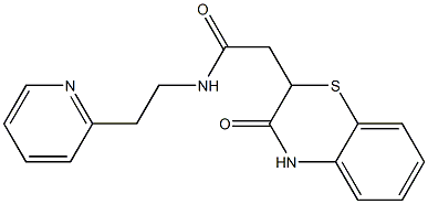 2-(3-oxo-3,4-dihydro-2H-1,4-benzothiazin-2-yl)-N-[2-(2-pyridinyl)ethyl]acetamide 化学構造式