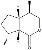 (4R)-4,4aα,5,6,7,7aα-Hexahydro-4α,7β-dimethylcyclopenta[c]pyran-1(3H)-one 结构式