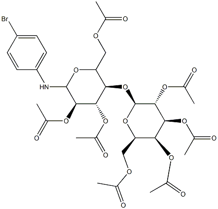 4-O-(2-O,3-O,4-O,6-O-Tetraacetyl-β-D-galactopyranosyl)-1-[(4-bromophenyl)amino]-1-deoxy-D-glucopyranose 2,3,6-triacetate Struktur