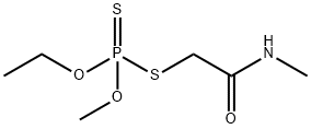 O-Ethyl O-methyl S-[(methylcarbamoyl)methyl] =phosphorodithioate Struktur