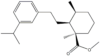 (1R)-1α,3β-ジメチル-2β-[2-[3-(1-メチルエチル)フェニル]エチル]シクロヘキサンカルボン酸メチル 化学構造式
