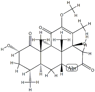 2α,14-Dihydroxy-12-methoxypicras-12-ene-1,11,16-trione 结构式