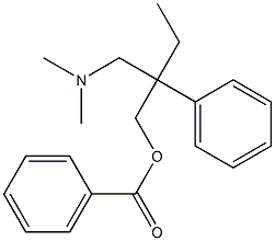 β-[(ジメチルアミノ)メチル]-β-エチルフェネチルアルコールベンゾアート 化学構造式