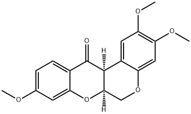 [6aS,(+)]-6a,12aα-Dihydro-2,3,9-trimethoxy[1]benzopyrano[3,4-b][1]benzopyran-12(6H)-one Struktur