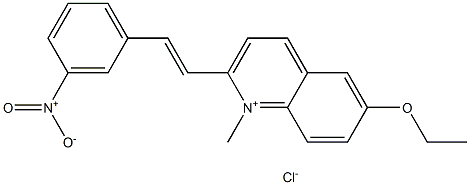 6-エチル-1-メチル-2-[2-(3-ニトロフェニル)エテニル]キノリニウム·クロリド 化学構造式