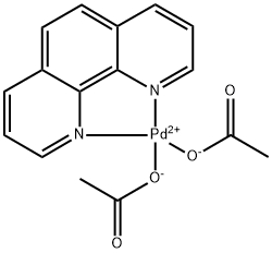 Diacetato(1,10-phenanthroline)palladium(II) Struktur