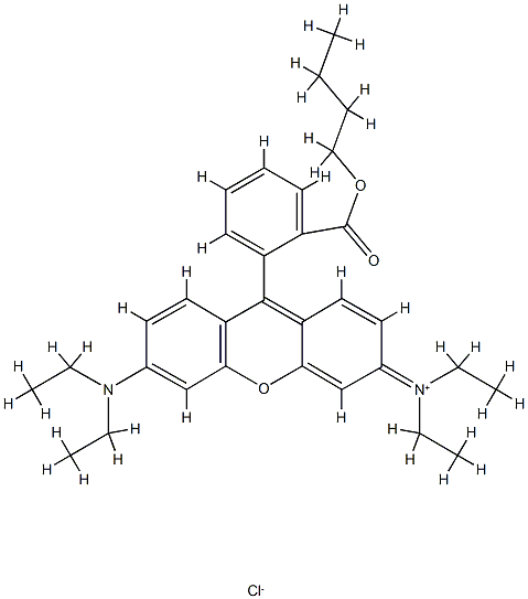 9-[2-(ブトキシカルボニル)フェニル]-3,6-ビス(ジエチルアミノ)キサンチリウム·クロリド 化学構造式