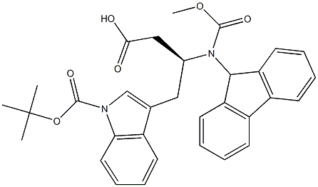 FMOC-Β-HOMOTRP(BOC)-OH, 357271-55-7, 结构式
