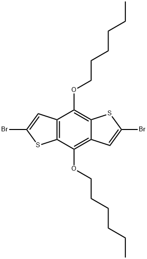 2,6-Dibromo-4,8-bis(hexyloxy)-benzo[1,2-b:4,5-b']dithiophene Structure