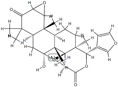 (13α,17aα)-1,2:14β,15β:21,23-Triepoxy-7α-hydroxy-4,4,8-trimethyl-17-oxa-D-homo-24-nor-5α-chola-20,22-diene-3,16-dione Structure