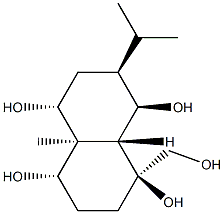 (1S,8aβ)-Decahydro-1-hydroxymethyl-4aα-methyl-7β-isopropyl-1β,4α,5α,8β-naphthalenetetrol Struktur