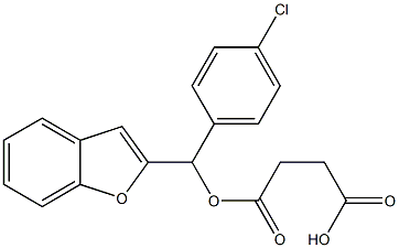 こはく酸水素1-[α-(2-ベンゾフラニル)-p-クロロベンジル] 化学構造式