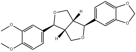 (3aβ,6aβ)-1β-(3,4-Dimethoxyphenyl)-4β-(1,3-benzodioxole-5-yl)tetrahydro-1H,3H-furo[3,4-c]furan Structure