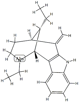 1-Methylene-7-demethyl-7-ethyldasycarpidan Struktur