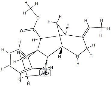 2α,5-Epoxy-1,2-dihydro-4,5-secoakuammilan-17-oic acid methyl ester Struktur