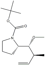(S)-tert-Butyl 2-((1R,2S)-1-methoxy-2-methylbut-3-en-1-yl)pyrrolidine-1-carboxylate Struktur