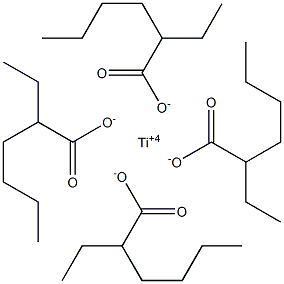 Tetrakis(2-ethylhexanoic acid)titanium(IV) salt Struktur