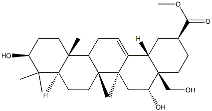 3β,16α,28-Trihydroxyolean-12-en-30-oic acid Struktur
