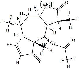 (3S)-3,3aα,4,4a,7aα,8,9,9aα-Octahydro-4α-acetoxy-3β,4aβ,8α-trimethylazuleno[6,5-b]furan-2,5-dione Struktur