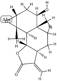 (1aR,5aα,8aβ,8bα)-1a,3,3a,4,5,5a,6,8a,8b,8c-Decahydro-3β-hydroxy-3aβ,8cβ-dimethyl-6-methyleneoxireno[7,8]naphtho[1,2-b]furan-7(2H)-one Struktur