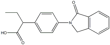 4-(1,3-ジヒドロ-1-オキソ-2H-イソインドール-2-イル)-α-エチルベンゼン酢酸 化学構造式
