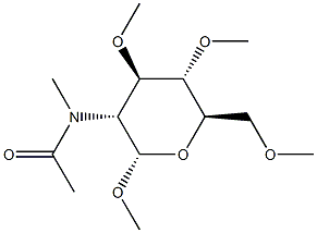 Methyl 2-[acetyl(methyl)amino]-3-O,4-O,6-O-trimethyl-2-deoxy-α-D-glucopyranoside Structure