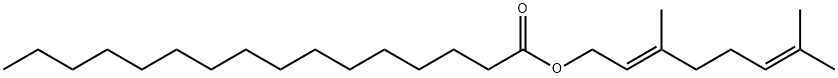 Hexadecansure, 3,7-dimethyl-2,6-octandienyl ester, (E)- Struktur