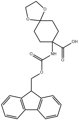 1,4-Dioxaspiro[4.5]decane-8-carboxylicacid,8-[[(9H-fluoren-9-ylmethoxy)carbonyl]amino]-(9CI) Struktur