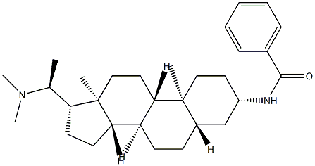 N-[(20S)-20-(ジメチルアミノ)-5α-プレグナン-3β-イル]ベンズアミド 化学構造式