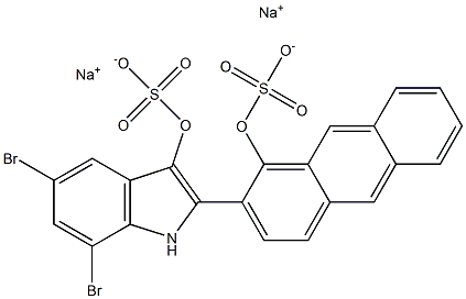 5,7-Dibromo-2-[1-(sodiosulfooxy)anthracen-2-yl]-1H-indol-3-ol (sulfuric acid sodium) salt 结构式