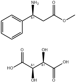 (S)-3-氨基-3-苯基丙酸甲酯(2R,3R)-2,3-二羟基琥珀酸(1:1) 结构式