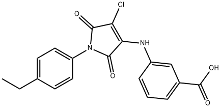 3-{[4-chloro-1-(4-ethylphenyl)-2,5-dioxo-2,5-dihydro-1H-pyrrol-3-yl]amino}benzoic acid Struktur