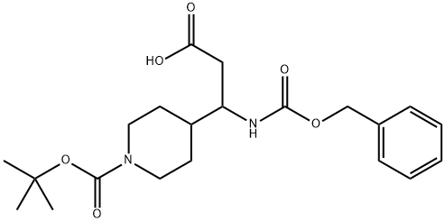 4-(1-Benzyloxycarbonylamino-2-carboxy-ethyl)-piperidine-1-carboxylic acid tert-b, 372144-07-5, 结构式