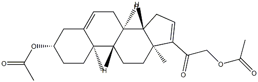 Diacetic acid 20-oxopregna-5,16-diene-3β,21-diyl ester Structure