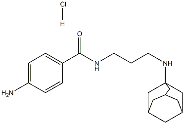 Benzamide, 4-amino-N-(3-(tricyclo(3.3.1.1(sup 3,7))dec-1-ylamino)propy l)-, dihydrochloride Structure