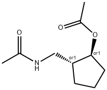 Acetamide, N-[[(1R,2S)-2-(acetyloxy)cyclopentyl]methyl]-, rel- (9CI) Structure