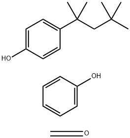 甲醛与苯酚和4-(1,1,3,3-四甲基丁基)苯酚的聚合物, 37604-36-7, 结构式
