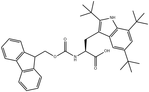 Fmoc-2,5,7-tri-2,5,7-Tris-tert-butyl-L-tryptophan Structure