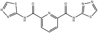 2-N,6-N-bis(1,3,4-thiadiazol-2-yl)pyridine-2,6-dicarboxamide 结构式