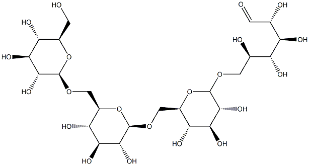 D-Glucose,O-b-D-glucopyranosyl-(1(R)6)-O-b-D-glucopyranosyl-(1(R)6)-O-b-D-glucopyranosyl-(1(R)6)- Struktur