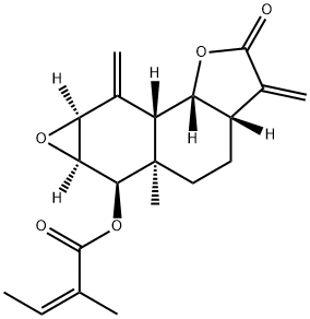 (Z)-2-Methyl-2-butenoic acid [(3aS,6aα,7aα,8aβ,8bα)-dodecahydro-5aα-methyl-3,8-bis(methylene)-2-oxooxireno[6,7]naphtho[1,2-b]furan-6β-yl] ester|