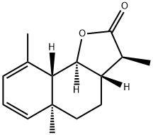(3S)-3β,5aα,9-トリメチル-3aβ,4,5,5a,9aβ,9bα-ヘキサヒドロナフト[1,2-b]フラン-2(3H)-オン 化学構造式