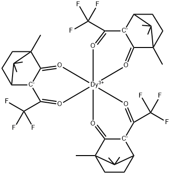 tris[1,7,7-trimethyl-3-(trifluoroacetyl)bicyclo[2.2.1]heptan-2-onato-O,O']dysprosium  Struktur