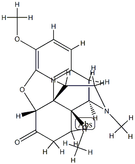 17-メチル-3,14-ジメトキシ-4,5α-エポキシモルフィナン-6-オン 化学構造式