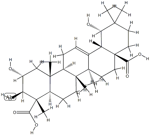 2α,3β,19α-Trihydroxyoleana-12-ene-23,28-dioic acid Structure